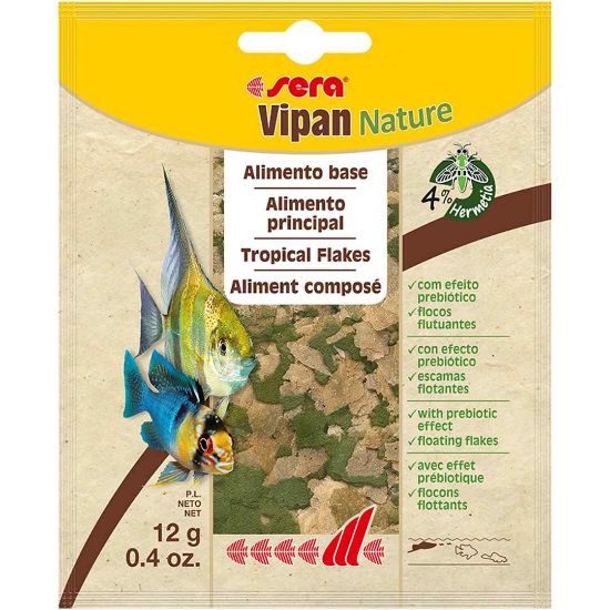 Sera Vipan Nature - Храна за всички видове рибки без оцветители и консерванти 12 гр.