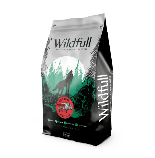Wildfull dog wildboard all size - Пълноценна суха храна за израснали кучета от всички породи, без зърно, с месо от дива свиня, 12 кг.
