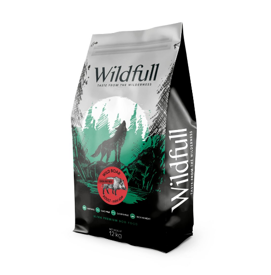 Wildfull dog wildboard mini size - Пълноценна суха храна за израснали кучета от малки и мини породи, без зърно, с месо от дива свиня, 12 кг.