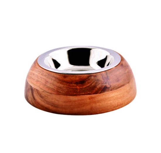 Anipro Wood - Модерна дървена купа за кучета и котки за храна и вода, 16 см, 0.7 л