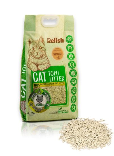 Relish Cat Tofu Litter - Биоразградима котешка постелка тофу Натурал 6 л./2 .5 кг