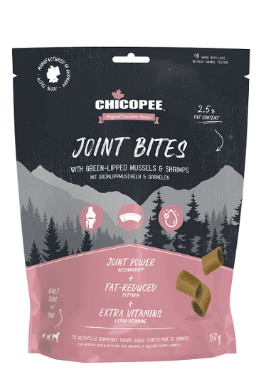 Chicopee Joint Bites - Лакомство/ награди за кучета, вкусни хапки за стави със зеленоусти миди и скариди, 350 гр