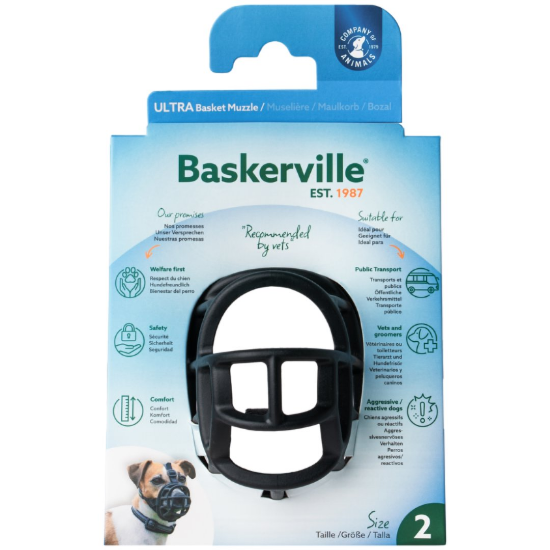 Baskerville Ultra Muzzle - Намордник за кучета, размер 2 за средни породи като кокер, бигъл