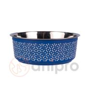 Anipro Alpha Fusion - Метална купа за храна и вода за кучета и котки, синя 12 см, 0.25 л. 1