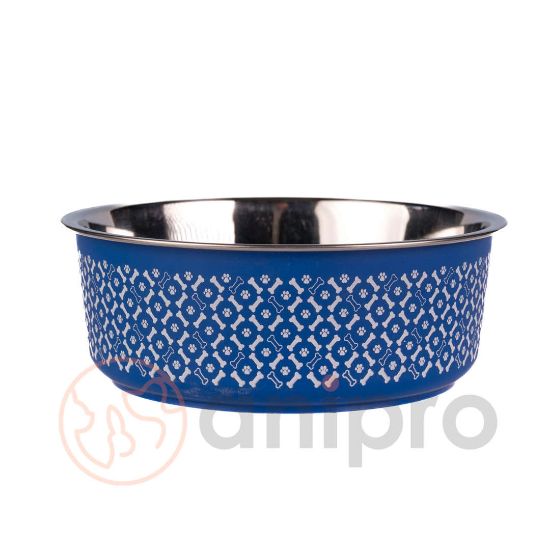 Anipro Alpha Fusion - Метална купа за храна и вода за кучета и котки, синя 12 см, 0.25 л.