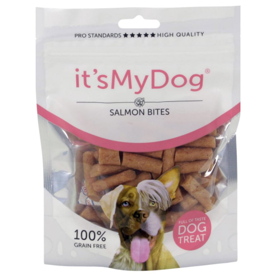 It`s My Dog - Лакомство за кучета, без зърно, вкусни хапки със сьомга, 85гр
