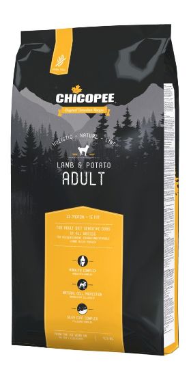Chicopee Dog Holistic Adult - Пълноценна суха храна за израснали кучета с агнешко месо и картофи, 12 кг.