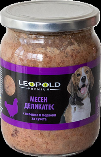 Leopold Dog - Пълноценна храна с птиче месо и зеленчуци за кучета в зряла възраст, 6х500 гр
