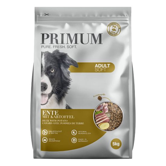 PRIMUM Soft MONOPROTEIN — полувлажна храна за кучета, без зърно с патица, 5 кг