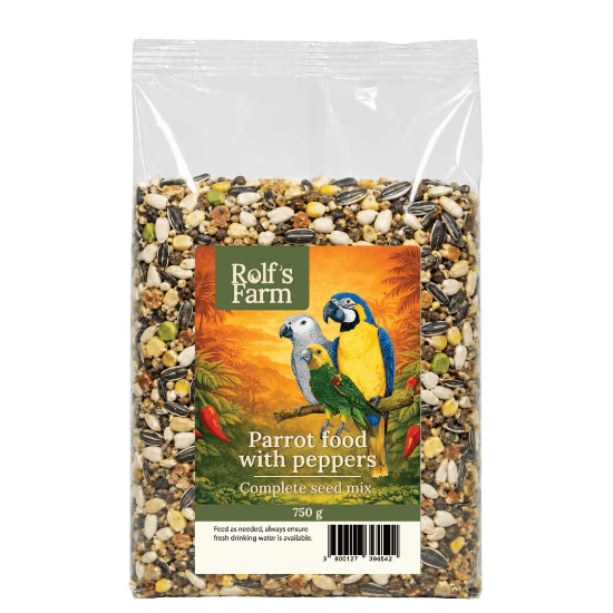 Rolf's Farm Parrot Food with Peppers — пълноценна храна за големи папагали, с люти чушки, 750 г