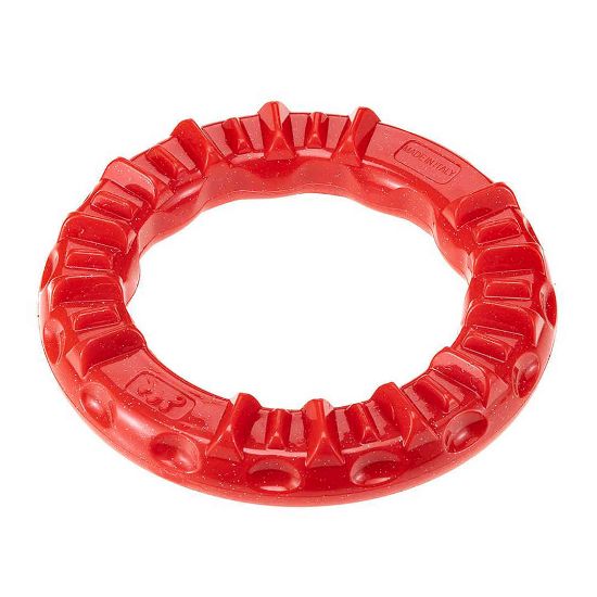 Ferplast Smile Ring L — дъвчаща дентална играчка за кучета, червена, размер L