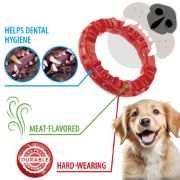 Ferplast Smile Ring L — дъвчаща дентална играчка за кучета, червена, размер L 4