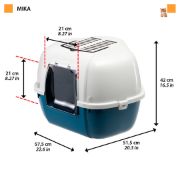 Ferplast Mika - Закрита ъглова котешка тоалетна с филтър против миризми, 57,5 / 51,5 / 42 см. 2