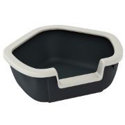 Ferplast Dama - Открита ъглова тоалетна за котки с борд против изсипване, 57,5 / 51,5 / 22 см. 1