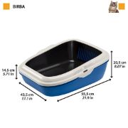 Ferplast Birba - Открита котешка тоалетна със специална система за почистване чрез сито, 55,5 / 45,5 / 22 см. 2
