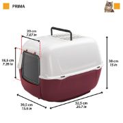 Ferplast Prima Cat Toilet - Затворена котешка тоалетна с филтри с активен въглен,52,5 x 39,5 x h 38 см. 2