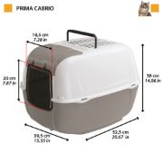Ferplast Prima Cabrio - Закрита котешка тоалетна с филтър против миризми, 52,5 / 39,5 / 38 см. 2