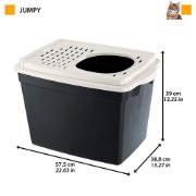 Ferplast Jumpy - Закрита тоалетна с горен вход за котки, 38,8 x 57,5 x h 39 см. 2