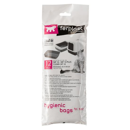 Ferplast Hygienic bags FPI 5361 - Хигиенни торбички за тоалетни модели: Nip 10, Nip 10 Plus, Nip 10 Wood and Clear Cat 10, 42/30 см. 12 броя