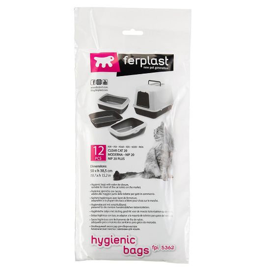 Ferplast Hygienic bags FPI 5362 - Хигиенни торбички за тоалетни модели: Nip 20, Nip 20 Plus, Nip 20 Wood, Bella, Prima and Moderna, 42/30 см. - 12 броя