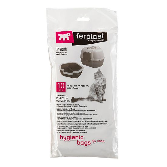 Ferplast Hygienic bags FPI 5366 - Хигиенни торбички за тоалетни Dama и Mika, 10 броя, 56 / 52 см.
