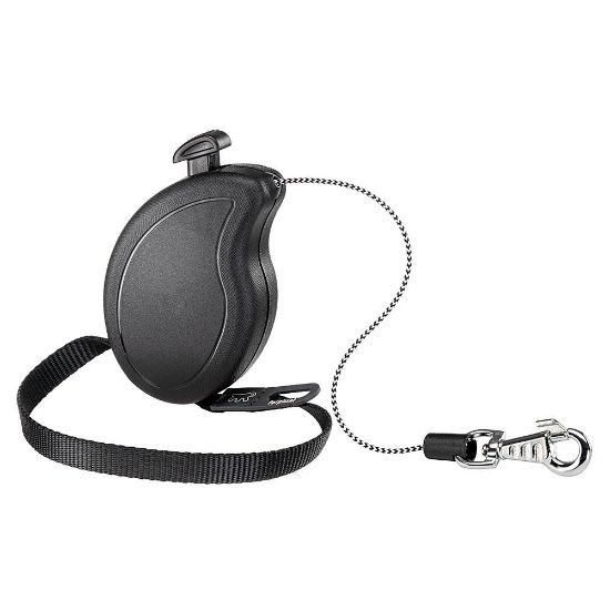 Ferplast Flippy One Cord MINI - Автоматичен повод за кучета, 3 метра въже за кучета до 8 кг. - черен