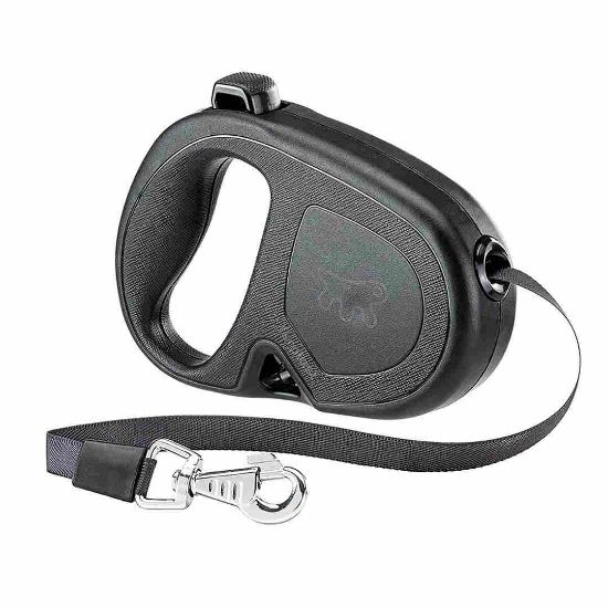 Ferplast Flippy One Tape Medium - Автоматичен повод за кучета, 5 метра лента за кучета до 25 кг. - черен