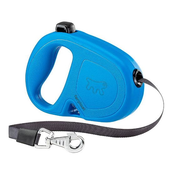 Ferplast Flippy One Tape Medium - Автоматичен повод за кучета, 5 метра лента за кучета до 25 кг. - син