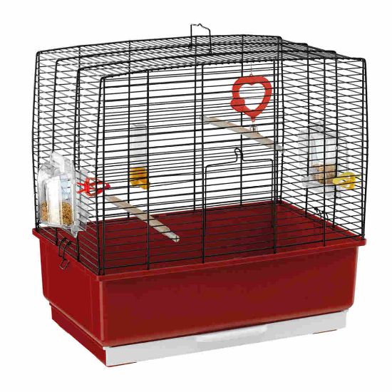 Ferplast Cage Rekord 3 Black - Оборудвана клетка за малки птици, 49 x 30 x h 48,5 см. черна