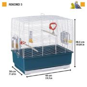 Ferplast Cage Rekord 3 Black - Оборудвана клетка за малки птици, 49 x 30 x h 48,5 см. черна 2