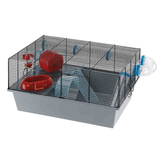 Ferplast - Cage Micky/Milos Large - Оборудвана клетка за хамстери и мишки - размер 58 х 38 х 30,5 см.