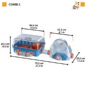 Ferplast - Cage Combi 2 - Клетка за хамстери и други малки гризачи - 79,5 x 29,5 x 26,3 см 2