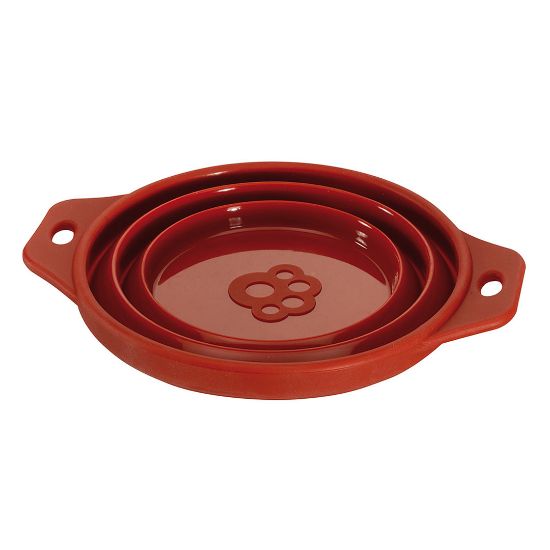 Ferplast PA 1087 Travel Bowl - сгъваща се силиконова купа за храна или вода за котки и кучета 14 x 6,5 см - 500 мл