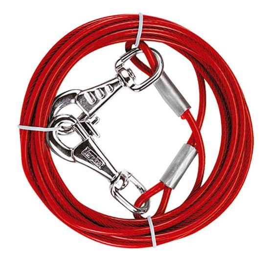 Ferplast Cable Pa - Стоманено въже с пластмасово покритие подходящо за открито за повече свобода на движение, 300 см.