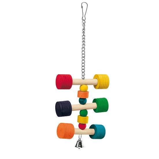 Ferplast Parrot Toy -Забавна дървена играчка за папагали, 11,5 / 11,5 / 31 см.