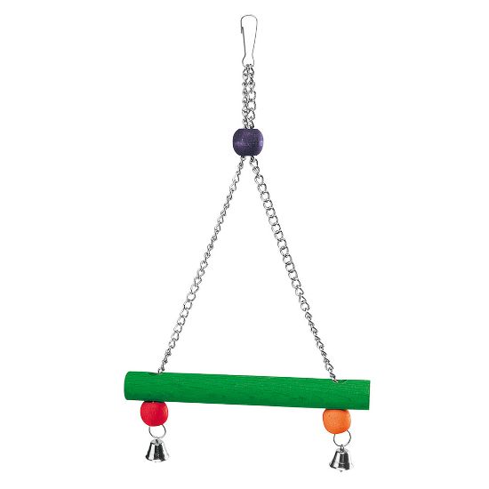Ferplast Parrot toy- Дървена люлка за папагали със звънчета, 20 / 37 cм - ø 2,3 cм.