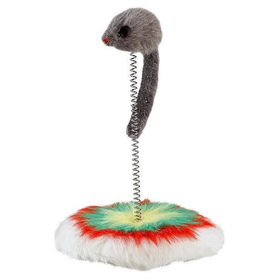 Ferplast Mouse on spring - Забавна играчка за котки - мишка на пружина 24/17 см.