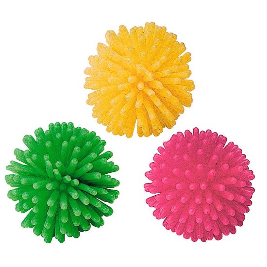 Ferplast Squish Ball - Играчка за котки - малки гумени топки таралежчета, 3 броя в опаковка