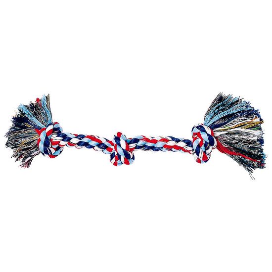 Ferplast Dog toy - Кучешка играчка за дъвчене и дърпане от памук - въже с три възела, Ø 2,5 x 43 см.