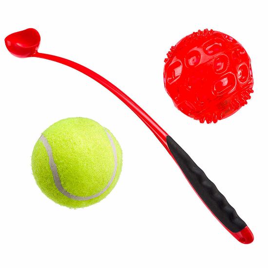 Ferplast Dog Toy - Кучешка играчка - топкохвъргачка с две топки, 62 см.