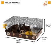 Ferplast - Оборудвана клетка за хамстери Criceti 9 Pirates 46 x 29,5 x h 23 см. 2