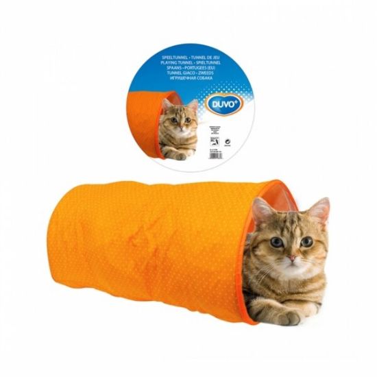 Duvo Plus Play Tunnel - Котешки тунел за игра 50x25x25 см. оранжев