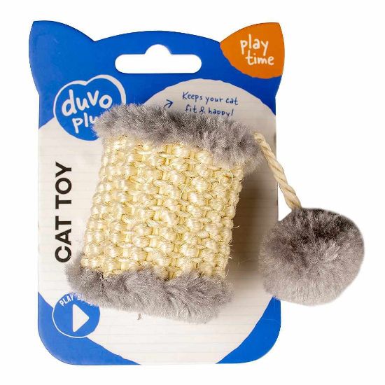 Duvo Plus - Играчка за котки от плюш и сезал, 13Х5Х5 см.