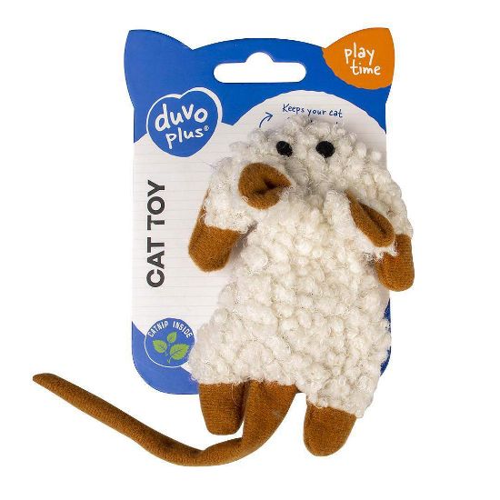 Duvo Plus - Котешка играчка, мишка със звук, 18Х8Х2 см.