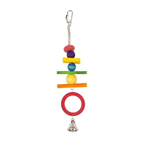 Duvo Plus Acrobate With Colorful Wooden Cubes - Забавна цветна играчка за птици с дървени кубчета, лесно закачане , 38 см.