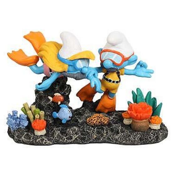 Duvo Plus Smurfs - Декорация за аквариуми във форма на водолази, 14,8x7,3x9,6 см.