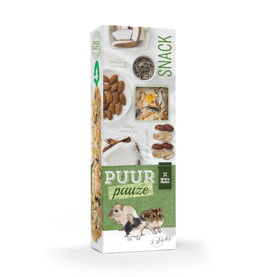 Witte Molen Puur pauze sticks almond & peanut - Премиум допълнителна храна крекери за гризачи с бадеми и фъстъци 110 гр.