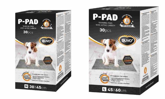Duvo Plus P-PAD Carbon Medium - Високо абсорбиращ памперс подложка за кучета ,30/45 см - 30 броя