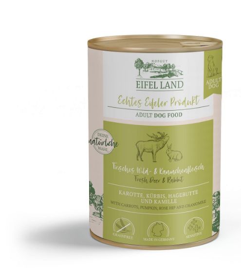 Eifel Land - Супер премиум консервирана храна за кучета с месо от дивеч и заек, 800 гр