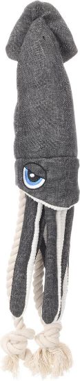 Flamingo Flipper Squid — плюшена играчка сепия с въже за кучета, 45 см